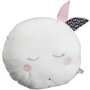 Cojín lunar de poliéster blanco 30x30cm