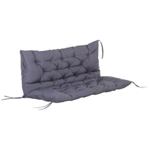 Cojín para banco 132x110x10 cm gris oscuro
