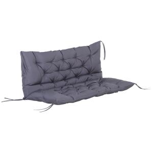 Cojín para banco gris 132 x 110 x 10 cm