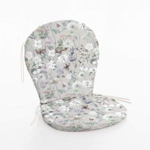 Cojín para silla de exterior 100% algodón gris 48x90x5 cm