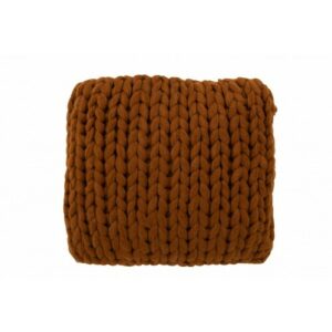 Cojín tricotado acrílico naranja marrón 40x40 cm