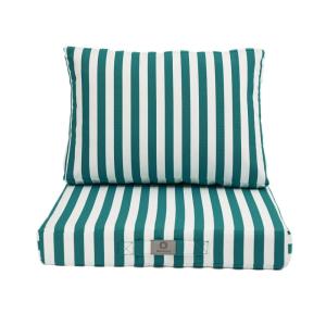 Cojines de jardín con funda desenfundable 50x50cm raya verd…