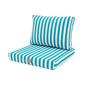 Cojines Jardín 60x70 Rayas Turquesa - Premium 270g