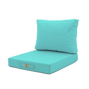 Cojines para sofá de jardín desenfundables 60x60cm Azul car…