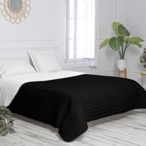 Colcha 100% algodón negro 180x260 cm (cama 80/90)