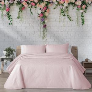 Colcha bouti mosaico rosa cama 105cm
