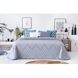 Colcha jacquard verano cubrecama entretiempo cama 90 cm azul