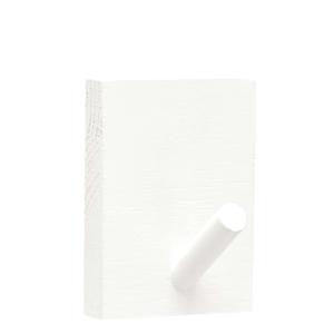 Colgador de pared de madera maciza en tono blanco de 8x6cm