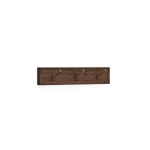 Colgador de pared de madera maciza en tono nogal de 26x5cm