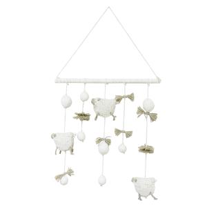 Colgante ovejas de lana white 40 x 60