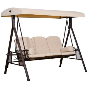 Columpio balancín jardín 208x121x172 cm beige