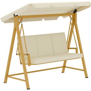 Columpio de jardín 195x120x170 cm beige