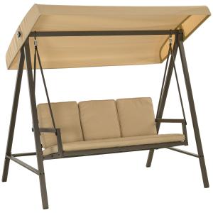 Columpio de jardín 200x125x175 cm beige
