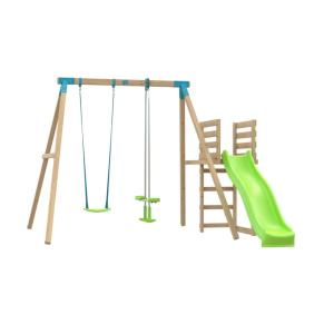 Columpio doble cara a cara madera marrón H243cm