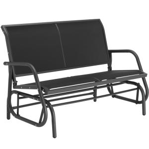 Columpio oscilante de 2 plazas y 300 kg 121x72x86,5 cm negro