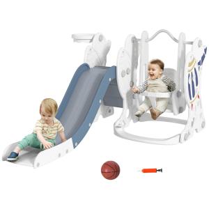 Columpio tobogán infantil 150x185x92 cm azul