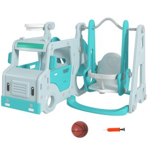 Columpio tobogán infantil 201x151x87.5 cm azul claro