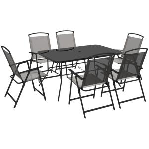 Comedor de jardín 140x90x70 cm gris