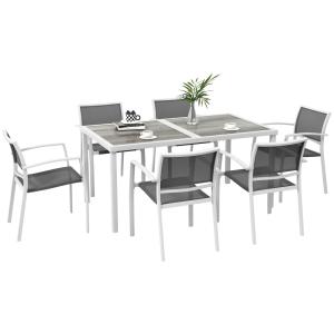 Comedor de jardín 150x87x72 cm gris