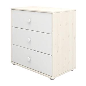 Cómoda 3 cajones pino macizo blanco 74,5x72cm