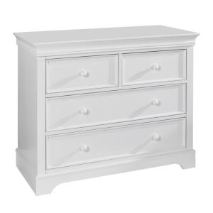 Comoda 4 cajones madera maciza y mdf  blanco