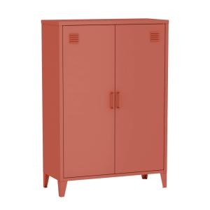 Cómoda/armario industrial de metal con 2 puertas, terracota