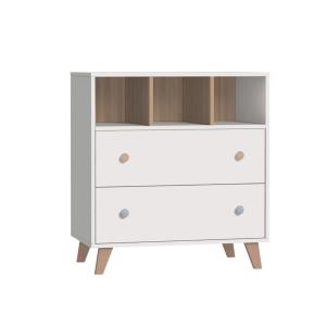 Cómoda bebe blanco y madera