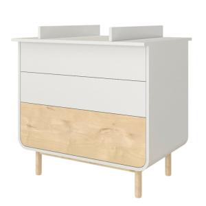 Cómoda cambiador con 3 cajones blanco y madera