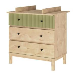 Cómoda cambiador con 3 cajones madera