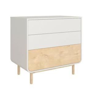 Cómoda con 3 cajones blanco y madera