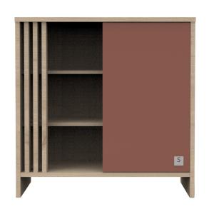 Cómoda de 1 puerta de color con 3 nichos y