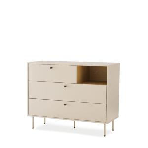 Cómoda de 3 cajones y hueco color beige