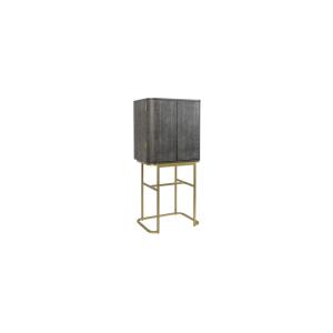 Cómoda de madera gris con dos puertas