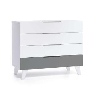 Cómoda infantil (4 cajones) estilo nórdico antracita/blanca…