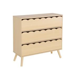 Cómoda infantil efecto madera con patas de pino, 3 cajones,…