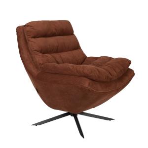 Cómodo sillón en terciopelo marrón.