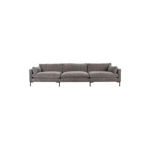 Cómodo sofá de 5 plazas en tejido gris l335 cm