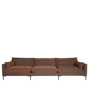 Cómodo sofá de 5 plazas en tejido marrón l335