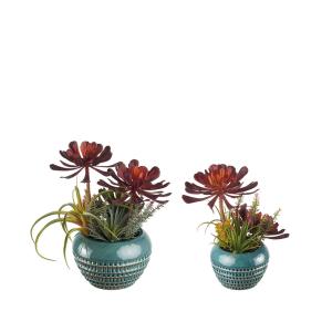 Composición plantas grandes - set 2 pzs artificiales, multi…