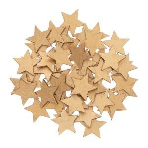 Confeti estrella de madera dorada