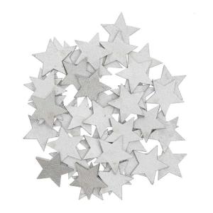 Confeti estrella de madera plateada