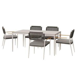 Conjunto comedor 7pz de aluminio color natural