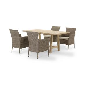 Conjunto comedor mesa madera 170x90 con 4 sillas
