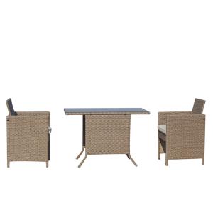 Conjunto compacto de exterior retrátil em polirattan