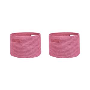 Conjunto de 2 cestas algodón fucsia