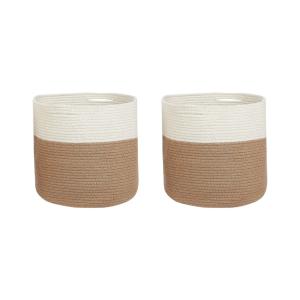 Conjunto de 2 cestas algodón natural