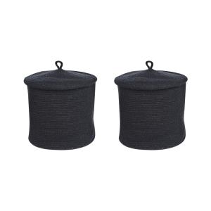 Conjunto de 2 cestas algodón negro
