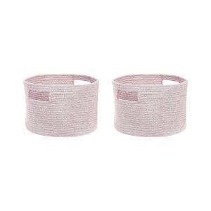 Conjunto de 2 cestas algodón rosa pastel
