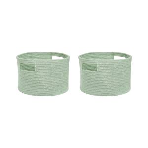 Conjunto de 2 cestas algodón verde claro