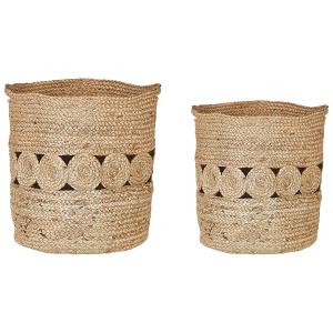 Conjunto de 2 cestas de yute natural
